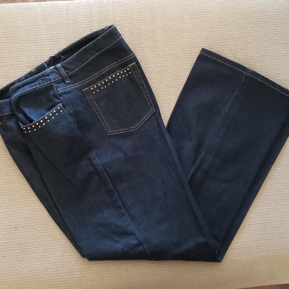 NWT Jones New York Stretch Jeans w/gold studs 16 - Picture 1 of 12